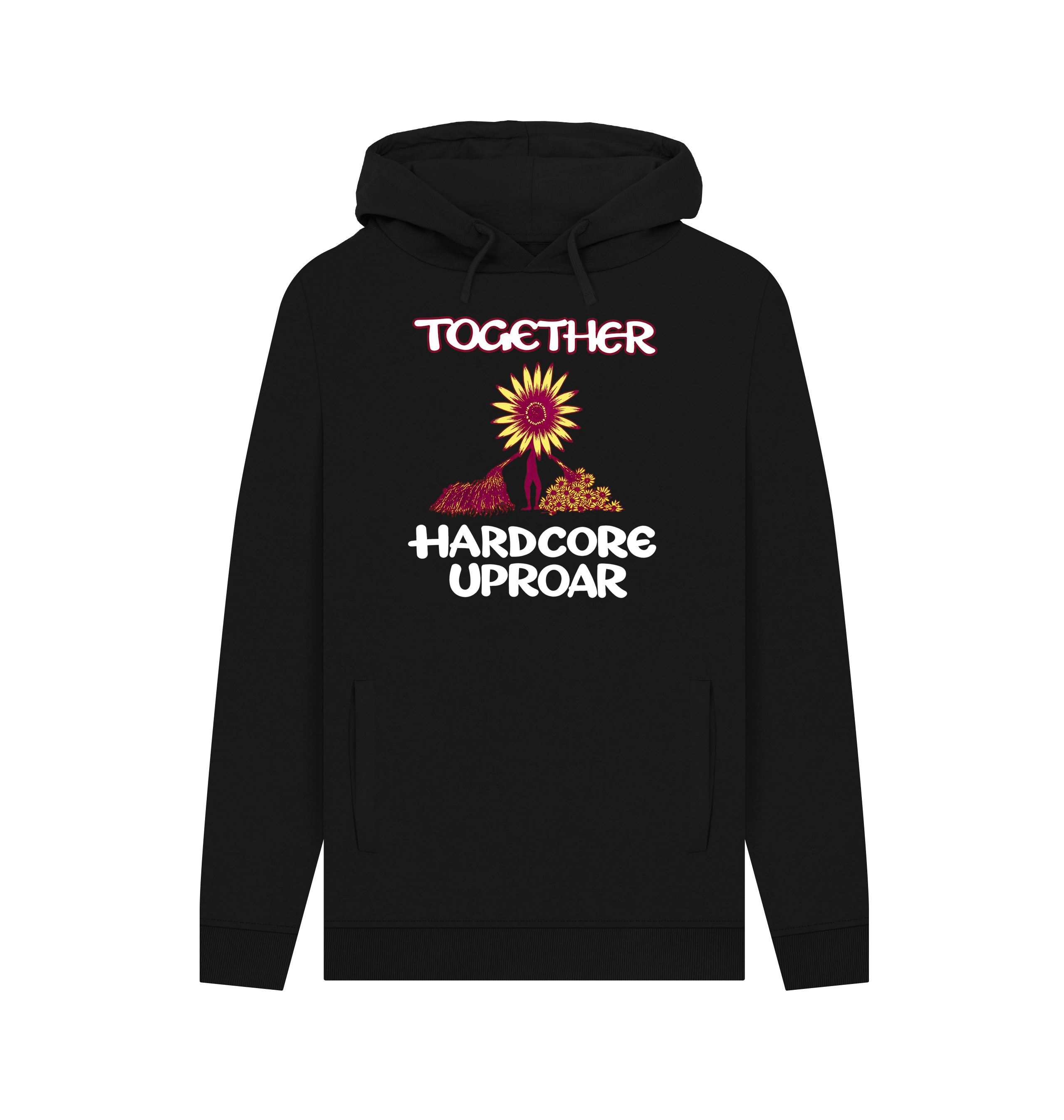 Black Printed Hoody Front