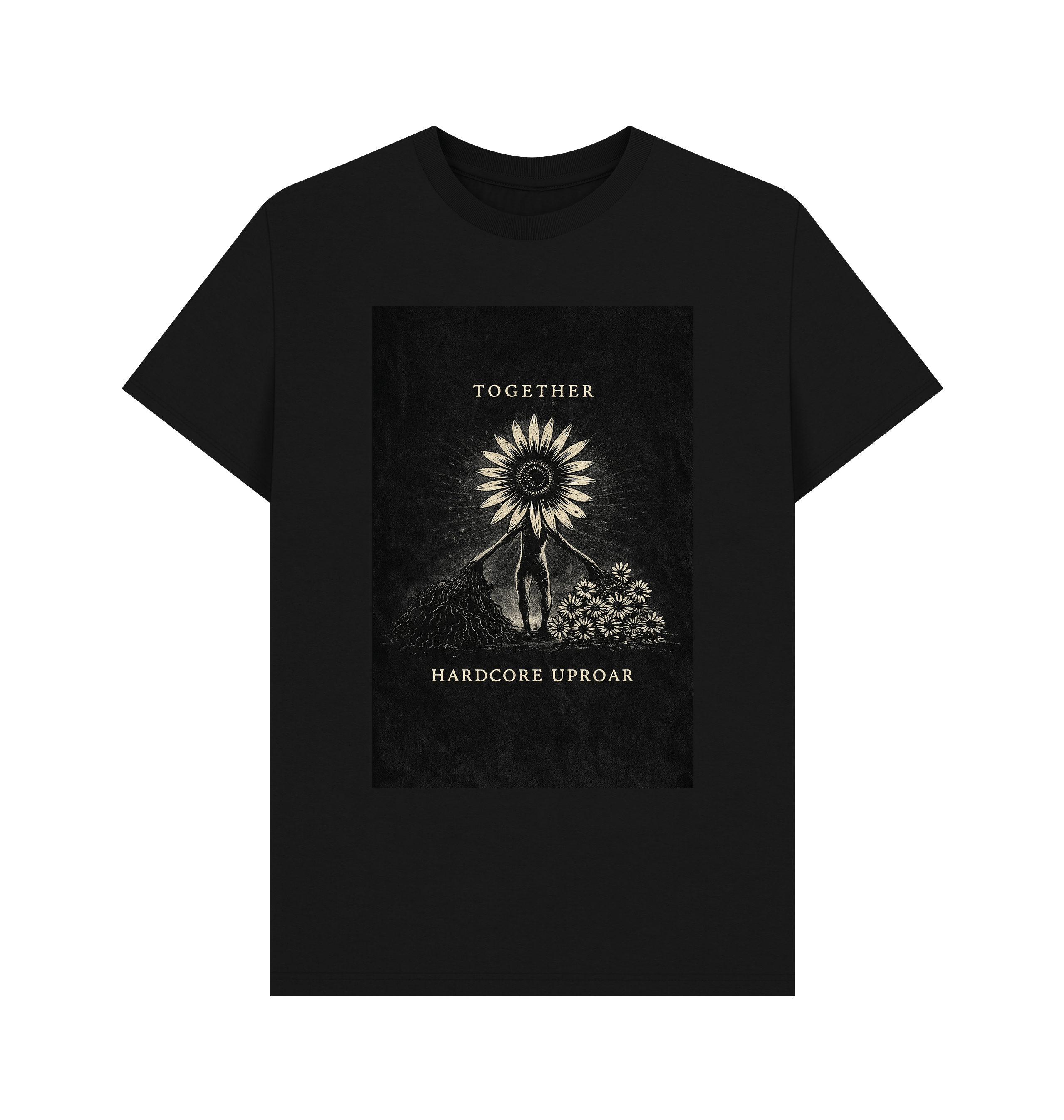 Black Printed T-shirt Front