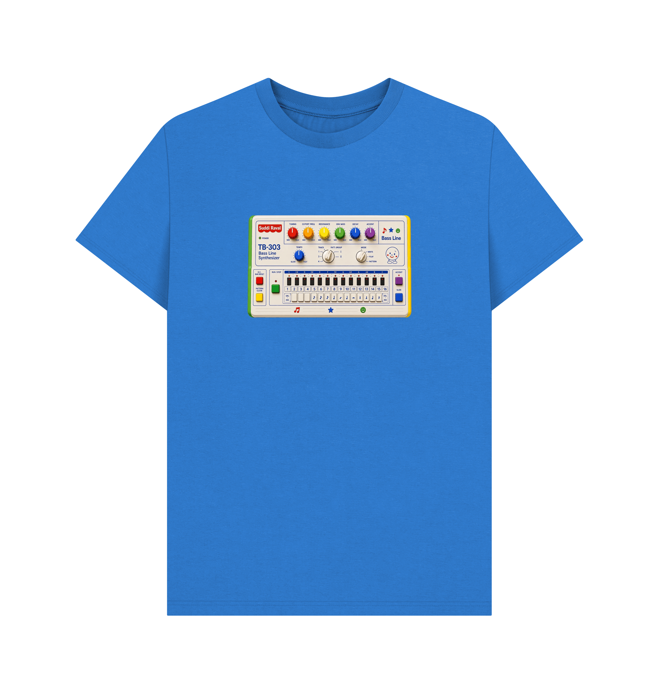Bright Blue Printed T-shirt Front