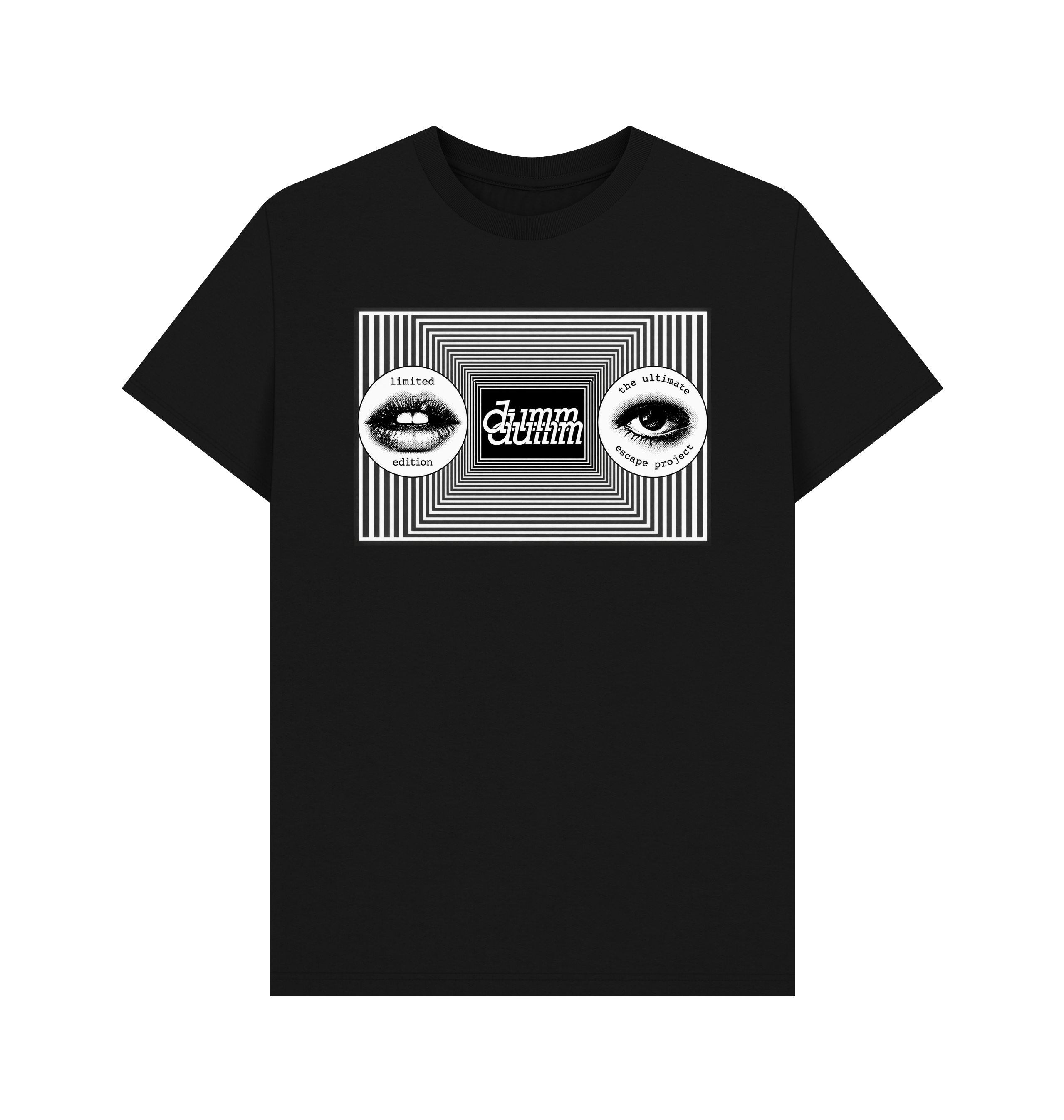 Black Printed T-shirt Front